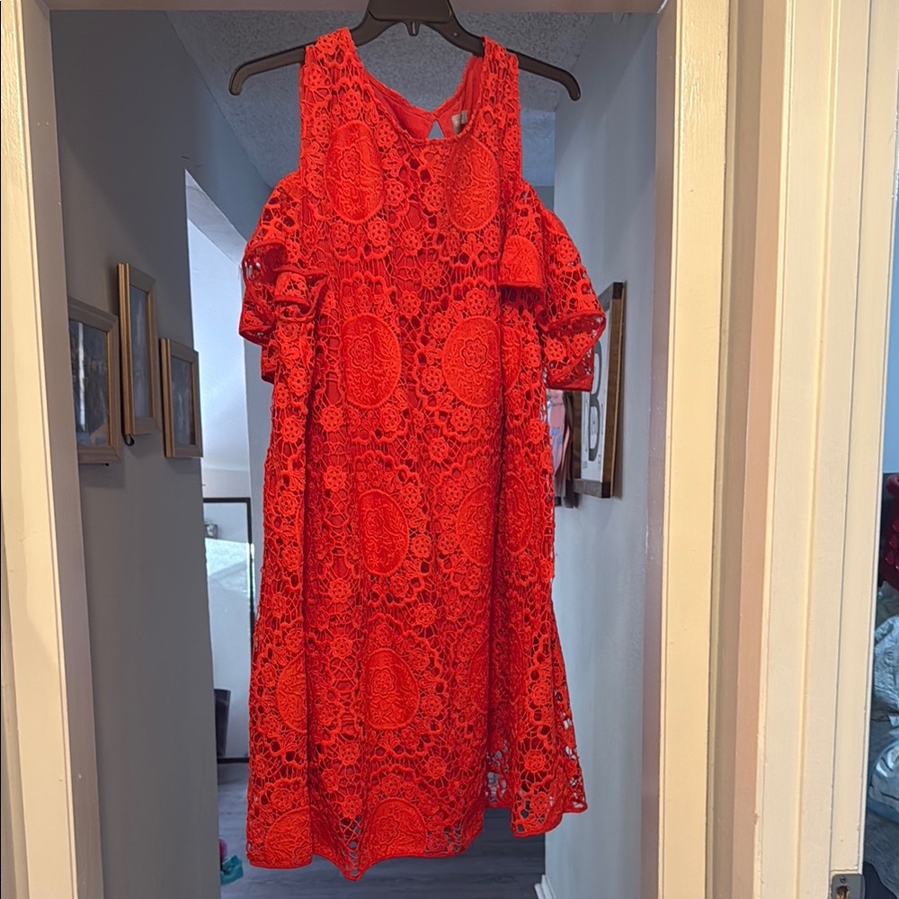 ASOS Red Asymmetrical Cold Shoulder Sundress